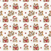 Festive Bulldog Gift Wrap, Bulldog Christmas Wrapping Paper, Holiday Dog Wrapping Paper Roll, Dog Lover Xmas Wrapping Paper, Holiday Paper
