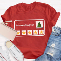 Humorous Winter Holiday Graphic Tee, Working for Christmas Break Teacher T-Shirt, Last Day of School Xmas Shirt, Teacher Christmas Present