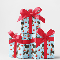 Festive Pinscher Dog Gift Wrap, German Pinscher Christmas Wrapping Paper, Adorable Canine Holiday Wrapping Paper, Xmas Dog Lover Paper Roll