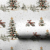 Dirt Bike Holiday Gift Wrap, Motocross Christmas Wrapping Paper, Red Dirtbike Christmas Wrapping Paper, Motorcycle Rider Holiday Present Paper