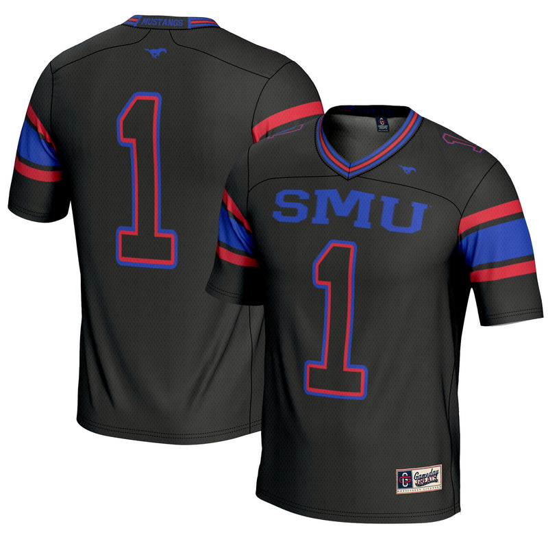 #1 SMU Mustangs Endzone Football Jersey - Black