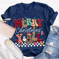 Southern Holiday Graphic Tee, Merry Christmas Y'all T-Shirt, Retro Country Xmas Shirt, Humorous Christmas Party T-Shirt, Winter Holiday Present