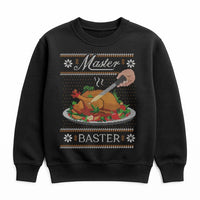 Humorous Turkey Dinner Crewneck, Master Baster Christmas Sweatshirt, Rude Holiday Cooking Sweater, Chef White Elephant Present Sweatshirt