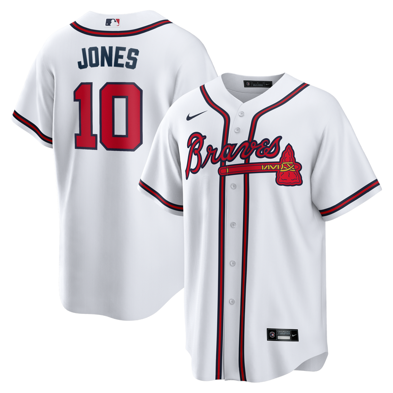 Atlanta Braves Chipper Jones White Home Retired Player Replica Jersey