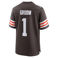 Cleveland Browns Number 1 Groom Brown Game Jersey