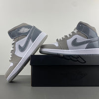 Mid Top Sneakers, White Gray Colorway, Lace Up Design, Casual Gift for Sneaker Fans