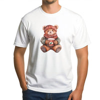 Adorable Holiday Coffee Drinking Teddy Bear Graphic Tee, Christmas Bear T-Shirt, Comfy Winter Festive Shirt, Christmas Season Present