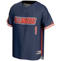 #1 Illinois Fighting Illini Lightweight Baseball Jersey - Navy