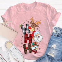 Merry Christmas Vibes Graphic Tee, Christmas Reindeer Snowman Santa Claus Shirt, Adorable Holiday Season T-Shirt, Festive Xmas Shirt