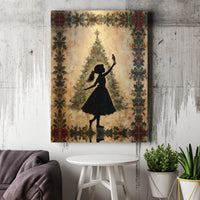 Vintage Girl Tree Canvas Print, Nutcracker Christmas Canvas Art, Festive Silhouette Canvas Decor, Christmas Wall Art, Holiday Canvas Art