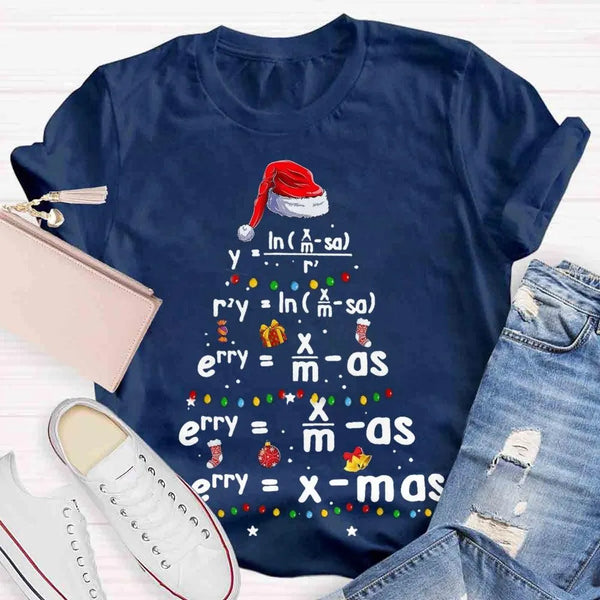 Humorous Science Math Holiday Shirt, Geometry Math Teacher Christmas T-Shirt, Pi Tree Graphic Tee, STEM Educator Xmas Season 