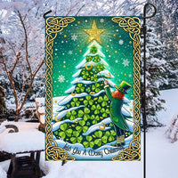 Shamrock Tree Leprechaun Yard Flag, Irish Christmas Garden Flag, St Patricks Holiday Outdoor Flag, Double-Sided Celtic Lawn Decor