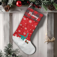 Dino Holiday Lights Stocking, Personalized Dinosaur Christmas Stocking, Adorable Dino Xmas Stocking, Custom Name Kids Holiday Stocking Present