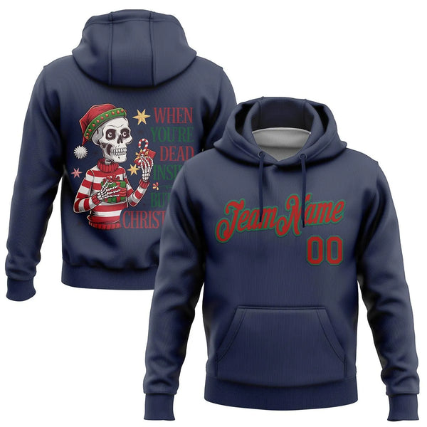 Personalized Name and Number Holiday Hoodie, Custom Christmas Hoodie, Winter Pullover Hoodie, Sports Fan Christmas Sweatshirt