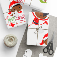 Adorable Holiday Character Gift Wrap, Christmas Elf Wrapping Paper, Retro Santa Helper Gift Wrapping Paper, Festive Kids Xmas Paper Roll