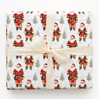 First Responder Christmas Gift Wrap, Firefighter Santa Wrapping Paper, Winter Santa Gift Wrapping Paper, Fire Dept Holiday Gift Wrap