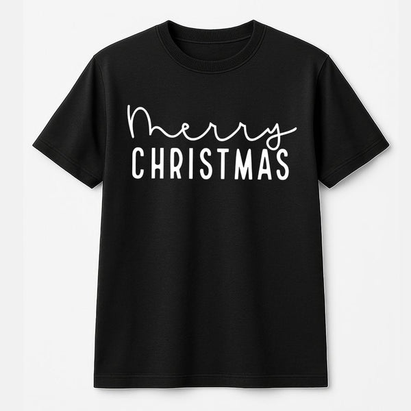 Minimalist Holiday Typography Shirt, Merry Christmas T-Shirt, Adorable Festive Xmas Graphic Tee, Simple Christmas Shirt, Holi