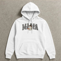 Christmas Mama Hoodie, Mama Checkerboard Gingerbread Hoodie, Gingerbread Man Hooded Sweatshirt, Retro Holiday Mama Pullover, Present for Mom