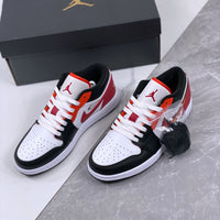 Retro Low Top Basketball Shoes, White Red Black Colorway, Lace Up Design, Casual Gift for Shoe Lovers