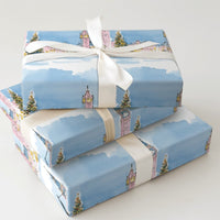 Watercolor Winter Cityscape Gift Wrap, London Big Ben Christmas Wrapping Paper, Festive London Holiday Wrapping Paper, Travel Gift Wrap Roll