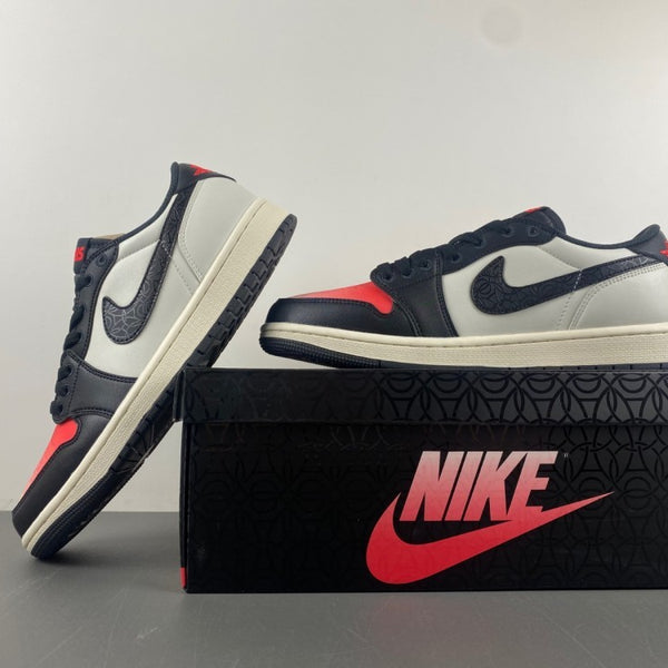 Low Top Sneakers, White Black Red Colorway, Lace Up Design, Casual Gift for Sneaker Fans