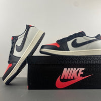 Low Top Sneakers, White Black Red Colorway, Lace Up Design, Casual Gift for Sneaker Fans