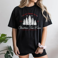 In My Heart Aesthetic T-Shirt, Christmas Tree Farm T-Shirt, Retro Holiday Graphic Shirt, Adorable Winter Tree Tee, Womens Holiday T-Shirt Present