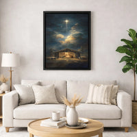 Star of Bethlehem Christmas Wall Art, Nativity Scene Canvas Print, Holy Night Christian Canvas, Religious Holiday Decor Present