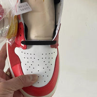 Sneakers, White Red Colorway, Lace Up Design, Casual Gift for Sneaker Fans