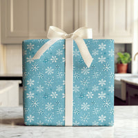 Light Blue Snow Holiday Gift Wrap, Winter Snowflake Wrapping Paper, Christmas Snow Wrapping Paper, Festive Winter Holiday Wrapping Paper