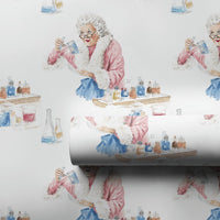 Scientist Christmas Gift Wrap, Mrs Claus Chemistry Wrapping Paper, STEM Science Holiday Paper, Adorable Chemistry Wrap, Festive Wrapping Paper
