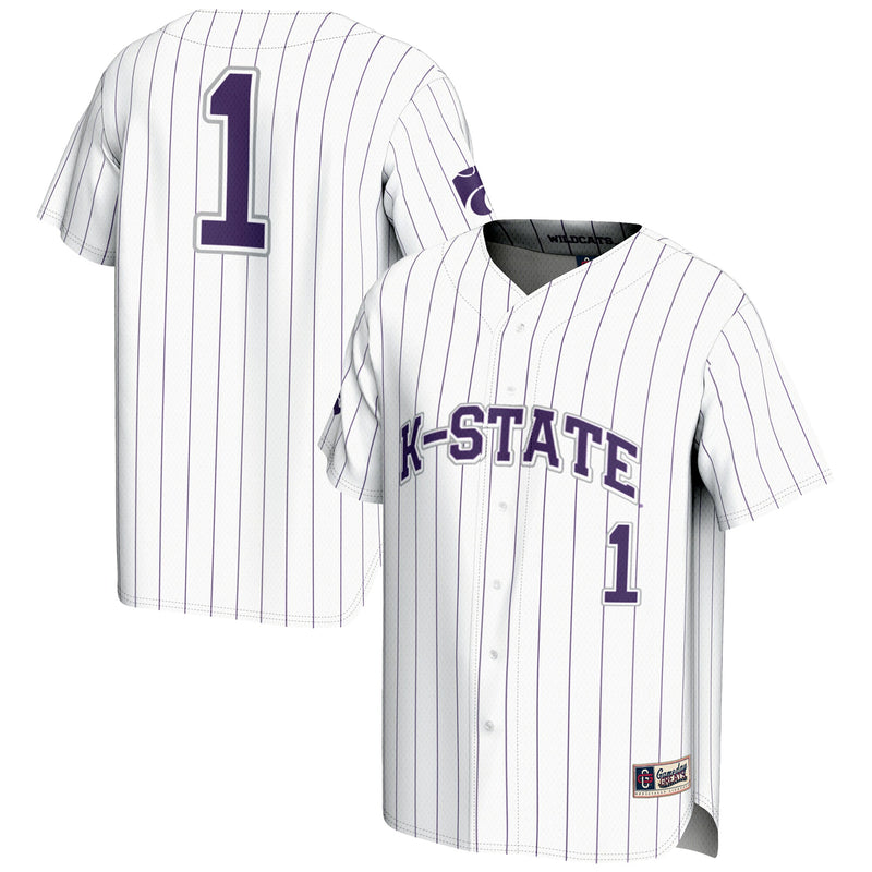 #1 Kansas State Wildcats Lightweight Baseball Jersey - White