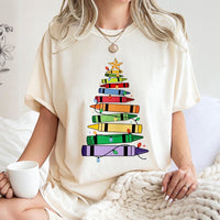 Art Teacher Holiday Tee, Crayon Christmas Tree Teacher T-Shirt, Festive School Season Graphic Shirt, Adorable Elementary Educator Present Tee