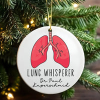 Pulmonologist Doctor Christmas Ornament, Lung Whisperer Ceramic Ornament, Respiratory Medical Ornament, Glossy Keepsake, Hospital Staff Present
