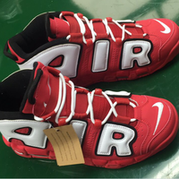 Sneakers, White Black Red Colorway, Lace Up Design, Casual Gift for Sneaker Fans