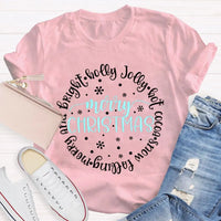 Merry and Bright Snow Falling Tee, Holly Jolly Hot Cocoa Shirt, Adorable Christmas Graphic T-Shirt, Comfy Winter Holiday Shirt, Xmas Present Tee