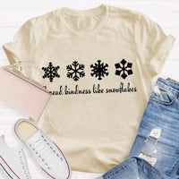 Christmas Teacher Shirt, Spread Kindness Like Snowflakes T-Shirt, Festive Holiday Graphic Tee, Winter Kindness Tee, Adorable Xmas Teacher Present