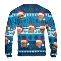 Personalized Photo Ugly Holiday Sweater, Custom Face Christmas Sweatshirt, Family Picture Xmas Pullover, Fun Custom Secret Santa