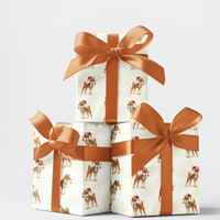 Santa Hat Dog Wrapping Paper, Basenji Christmas Wrapping Paper, Festive Basenji Gift Wrap, Holiday Dog Lover Wrapping Paper Roll