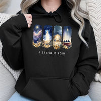 Nativity Scene Graphic Sweatshirt, A Savior Is Born Hoodie, Christian Religious Christmas Pullover, Holy Night Hooded Sweatshirt, Xmas Present