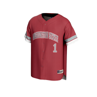 #1 Washington State Cougars Lightweight Collegiate Baseball Fashion Jersey - Crimson
