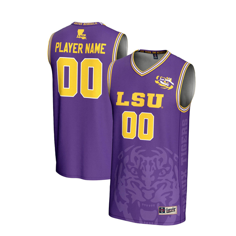LSU Tigers NIL Pick-A-Player Basketball Icon Print Lightweight Jersey - Purple
