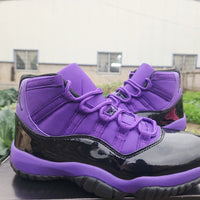 High Top Sneakers, Black Purple Colorway, Lace Up Design, Casual Gift for Sneaker Fans