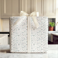 Modern Winter Holiday Gift Wrap, Pastel Snowflake Wrapping Paper, Delicate Snowflake Wrapping Paper, Adorable Christmas Present Paper Roll