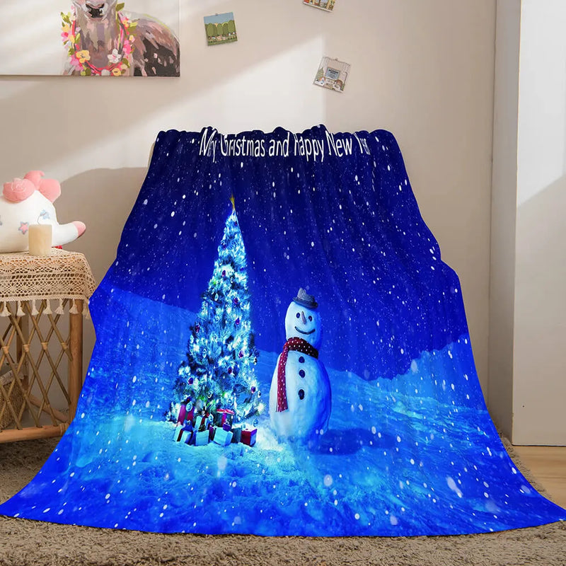 Festive Holiday Throw Blanket, Merry Christmas Dunelm Fleece Blanket, Comfy Winter Bedspread Cover, Christmas Decor Couch Blanket, Xmas Present