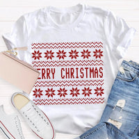 Floral Christmas Flower Shirt, Merry Christmas Waves T-Shirt, Adorable Holiday Graphic Tee, Retro Botanical Xmas Shirt, Festive Christmas Present