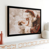 Whimsical Christmas Oil Painting Canvas Print, Santa Claus Holding Baby Canvas Wall Art, Holiday Santa Canvas Art, New Parents Xmas Present
