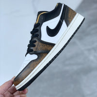 Distressed Low Top Sneakers, Brown White Colorway, Lace Up Design, Distressed Finish, Casual Gift for Sneaker Fans