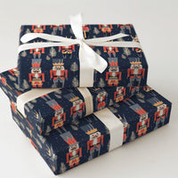 Navy Blue Nutcracker Gift Wrap, Nutcracker Christmas Wrapping Paper, Holiday Soldier Wrapping Paper, Festive Winter Holiday Wrapping Paper