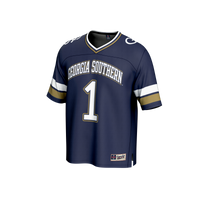 #1 Georgia Southern Eagles Lightweight Collegiate Football Fashion Jersey - Blue